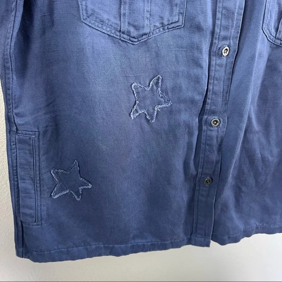 NWOT Rails Kato Military Shirt Jacket Tokyo Blue Patch Casual Women’s Medium - Picture 9 of 14